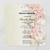 Invitation Fête des mariées florale rose (Devant / Derrière)