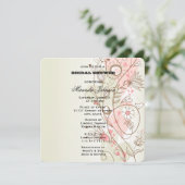 Invitation Fête des mariées florale rose (Debout devant)