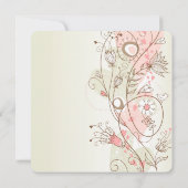 Invitation Fête des mariées florale rose (Dos)