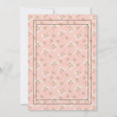 Invitation Fête des mariées florale rose (Dos)