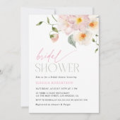 Invitation Fête des mariées florale rose (Devant)