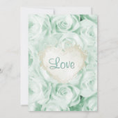 Invitation Fête des mariées florale Rose à la menthe verte (Dos)