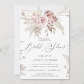 Invitation Fête des mariées Florale Rose Boho Rose Boho Dusty (Devant)