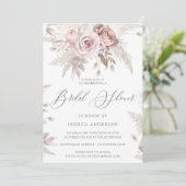 Invitation Fête des mariées Florale Rose Boho Rose Boho Dusty (Debout devant)