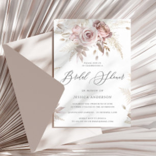 Invitation Fête des mariées Florale Rose Boho Rose Boho Dusty