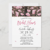 Invitation Fête des mariées florale rose cerisier (Devant)