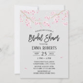 Invitation Fête des mariées florale rose cerisier (Devant)