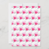 Invitation Fête des mariées florale rose chaud (Dos)