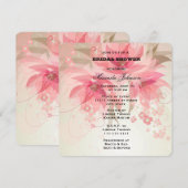 Invitation Fête des mariées florale rose Chic (Devant / Derrière)