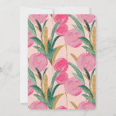 Invitation Fête des mariées florale rose crème (Dos)