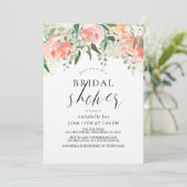 Invitation Fête des mariées florale Rose de l'aquarelle (Debout devant)