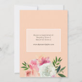 Invitation Fête des mariées florale rose et blanc - rose 2B (Dos)