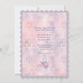 Invitation Fête des mariées florale rose et bleu (Dos)