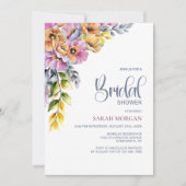 Invitation Fête des mariées florale rose et orange (Devant)