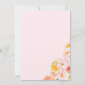 Invitation Fête des mariées florale rose et orange (Dos)