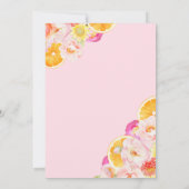 Invitation Fête des mariées florale rose et orange (Dos)