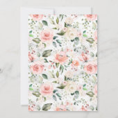 Invitation Fête des mariées florale rose géométrique en marbr (Dos)