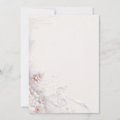Invitation Fête des mariées florale rose ivoire (Dos)
