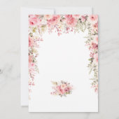 Invitation Fête des mariées florale rose lingerie (Dos)