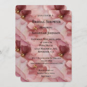 Invitation Fête des mariées florale rose pâle (Devant / Derrière)