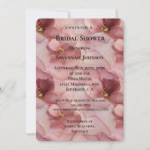 Invitation Fête des mariées florale rose pâle (Devant)