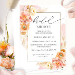 Invitation Fête des mariées florale rose pâle/Brunch<br><div class="desc">Belle invitation Fête des mariées / brunch avec délicates taches d'aquarelle rose vif et exquises sprays floraux dans les teintes de champagne rose vif, pêche et crème, enrobant vos détails de douche. "Bridal" en calligraphie manuscrite moderne. Possibilité de changer le texte "douche" en "brunch" à l'aide de la zone de...</div>