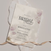 Invitation Fête des mariées florale rose pâle et poussiéreuse