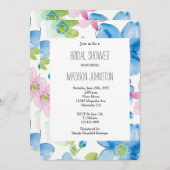 Invitation Fête des mariées florale rose rose (Devant / Derrière)