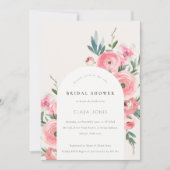 Invitation Fête des mariées florale Rose rose Arc orchidée (Devant)