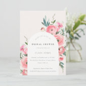 Invitation Fête des mariées florale Rose rose Arc orchidée (Debout devant)