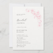 Invitation Fête des mariées florale rose rose de fleurs de ce (Devant)