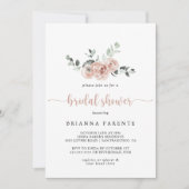 Invitation Fête des mariées florale rose rose foncé classique (Devant)