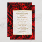 Invitation Fête des mariées Florale Rose rouge (Devant / Derrière)