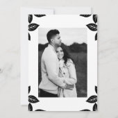 Invitation Fête des mariées florale Rose rouge et noir (Dos)