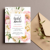 Invitation Fête des mariées Florale rose rustique