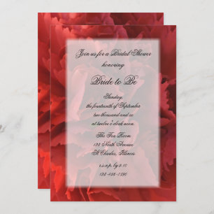 Invitation Fête des mariées Florale rouge