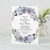 Invitation Fête des mariées florale rustique (Debout devant)