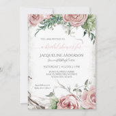 Invitation Fête des mariées florale rustique BOHO Aquarelle b (Devant)