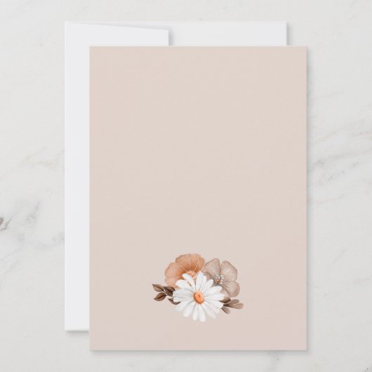 Invitation Fête des mariées florale Rustique Boho Fall (Dos)