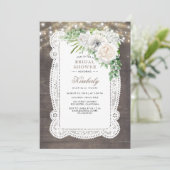 Invitation Fête des mariées florale rustique chic (Debout devant)