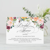Invitation Fête des mariées florale rustique élégant (Debout devant)
