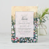 Invitation Fête des mariées florale Rustique Fleur sauvage pe (Debout devant)