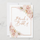 Invitation Fête des mariées florale sèche rose or Boho (Dos)