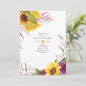 Invitation Fête des mariées florale Sun et Bourgogne (Debout devant)