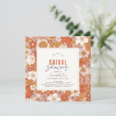 Invitation Fête des mariées florale Super rétro (Debout devant)