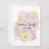 Invitation Fête des mariées Florale Terra Cotta Bouquet Outli (Dos)