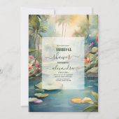 Invitation Fête des mariées florale tropicale (Devant)