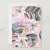 Invitation Fête des mariées florale tropicale (Dos)