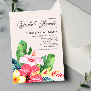 Invitation Fête des mariées florale tropicale