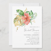 Invitation Fête des mariées florale tropicale (Devant)